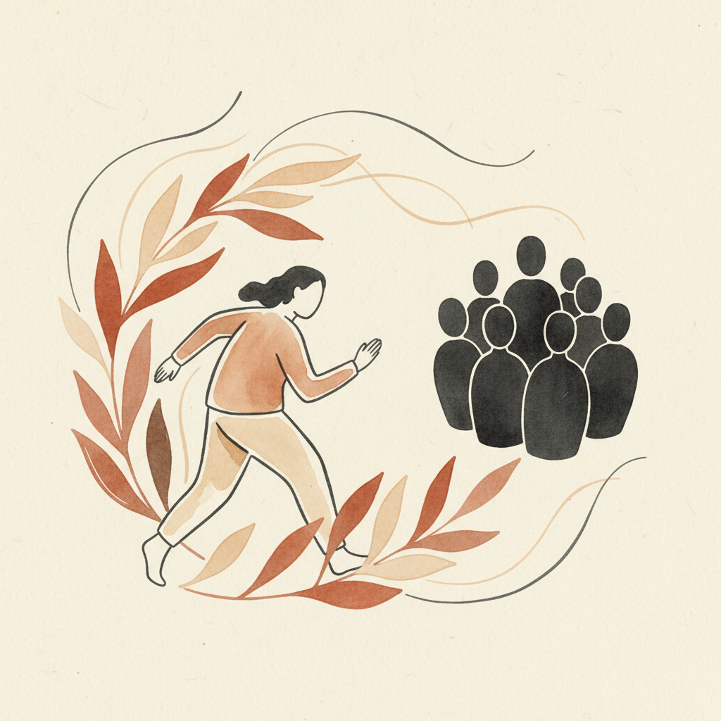 Abstract illustration of social anxiety and avoidance