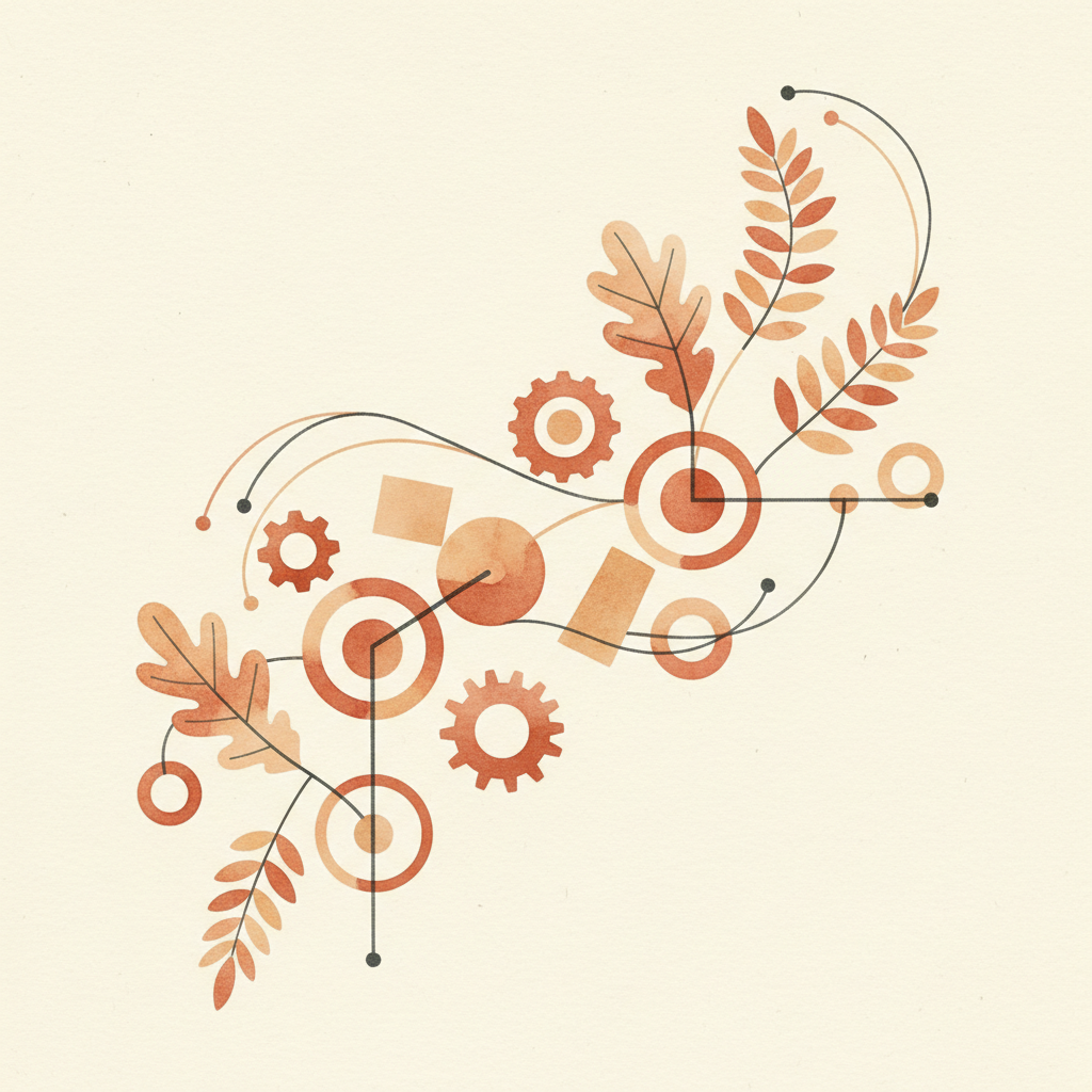 Abstract illustration of systemizing and analytical thinking